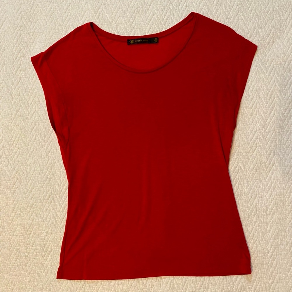 Women's Red Cap Sleeve Top